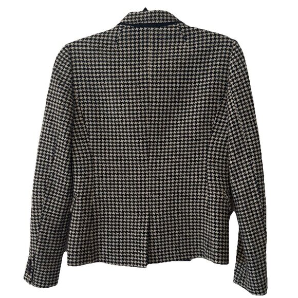 J.Crew Women’s Houndstooth Wool Blend Blazer Jacket Size 0 Black Cream Fall 2013 - Picture 2 of 10